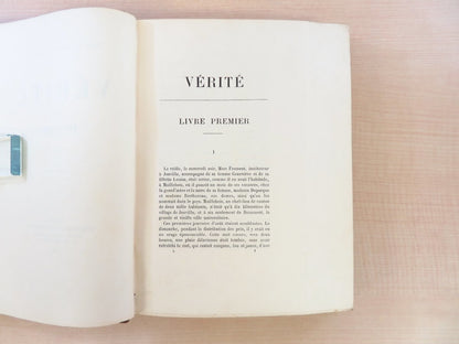 Emile Zola'S 'Verite'  1903 Limited Edition (30 Copies) 2 Volumes Handmade Paper
