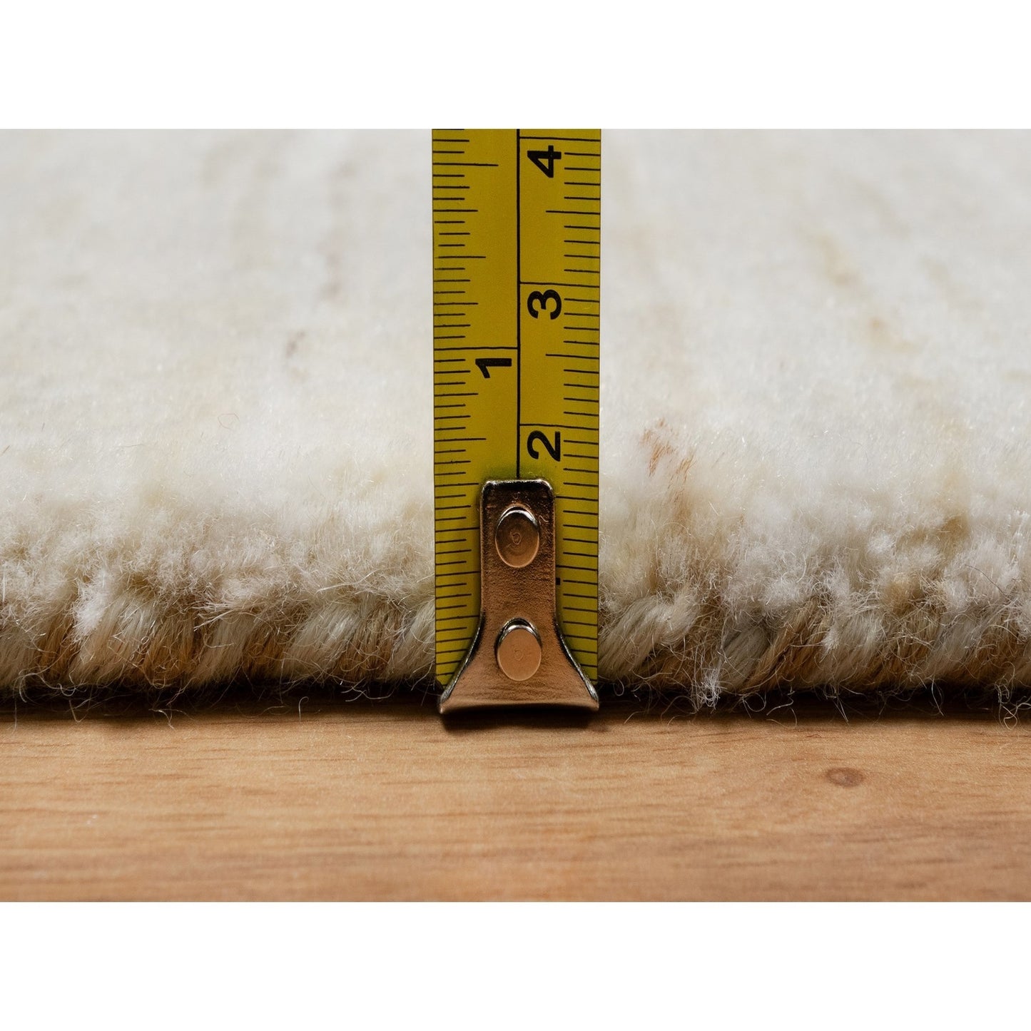 2'6"X11'10" White Wool Hand Knotted Modern Lori Buft Gabbeh Runner Rug