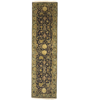 Hand-Knotted Agra Jaipur Floral Oriental Runner