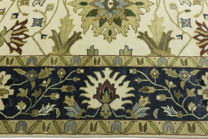 10X10 Ft Square Handmade Cream Floral Chobi