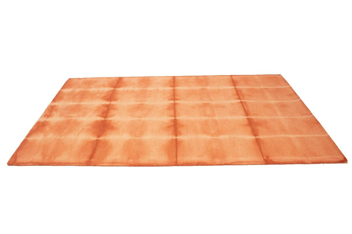 Modern Kids Room Carpet 5x8 ft Coral Red Hand-Tufted Tie-Dye Rug