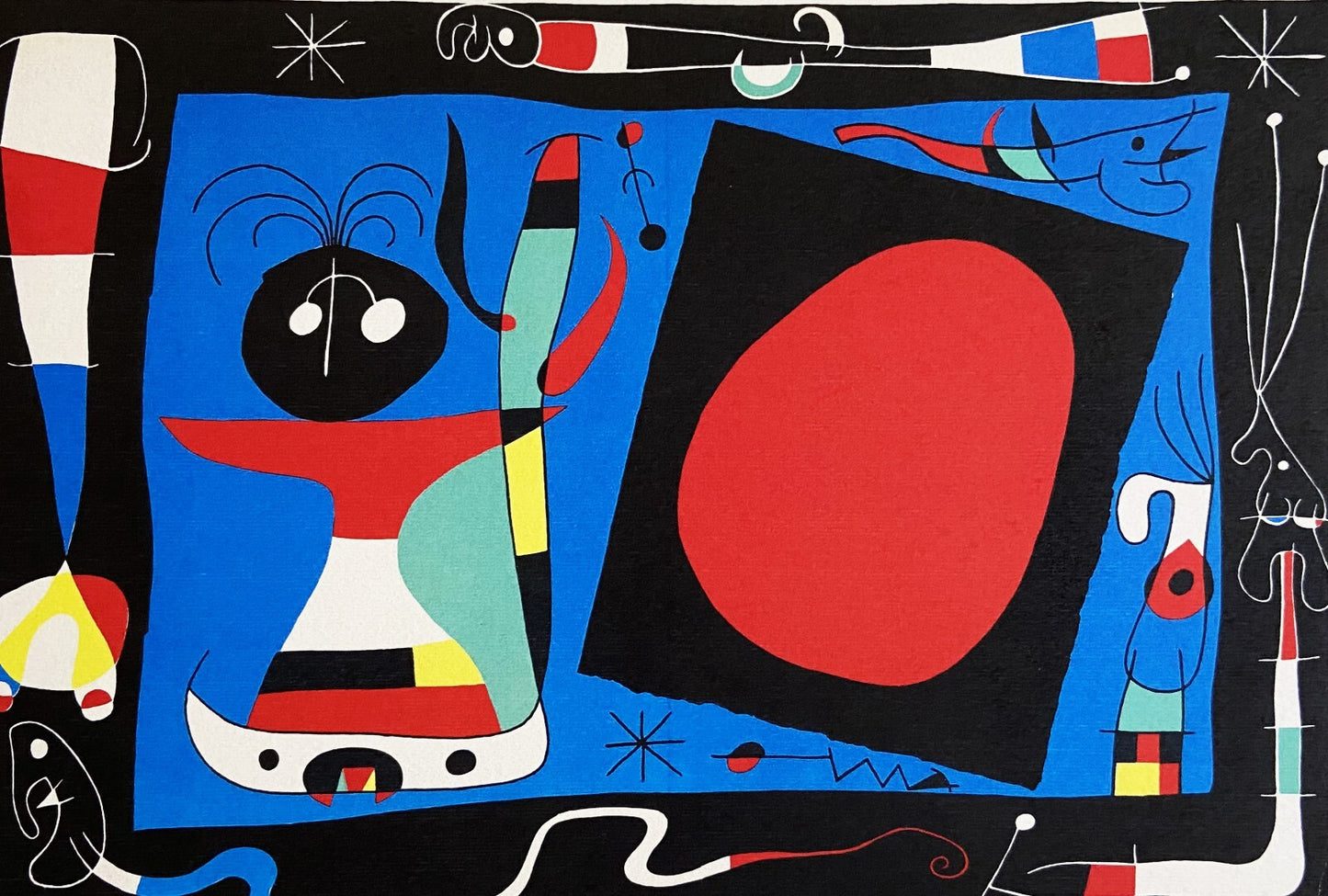 Joan Mir Lithograph Mourlot 1976 Coa Signed Op Published Rare