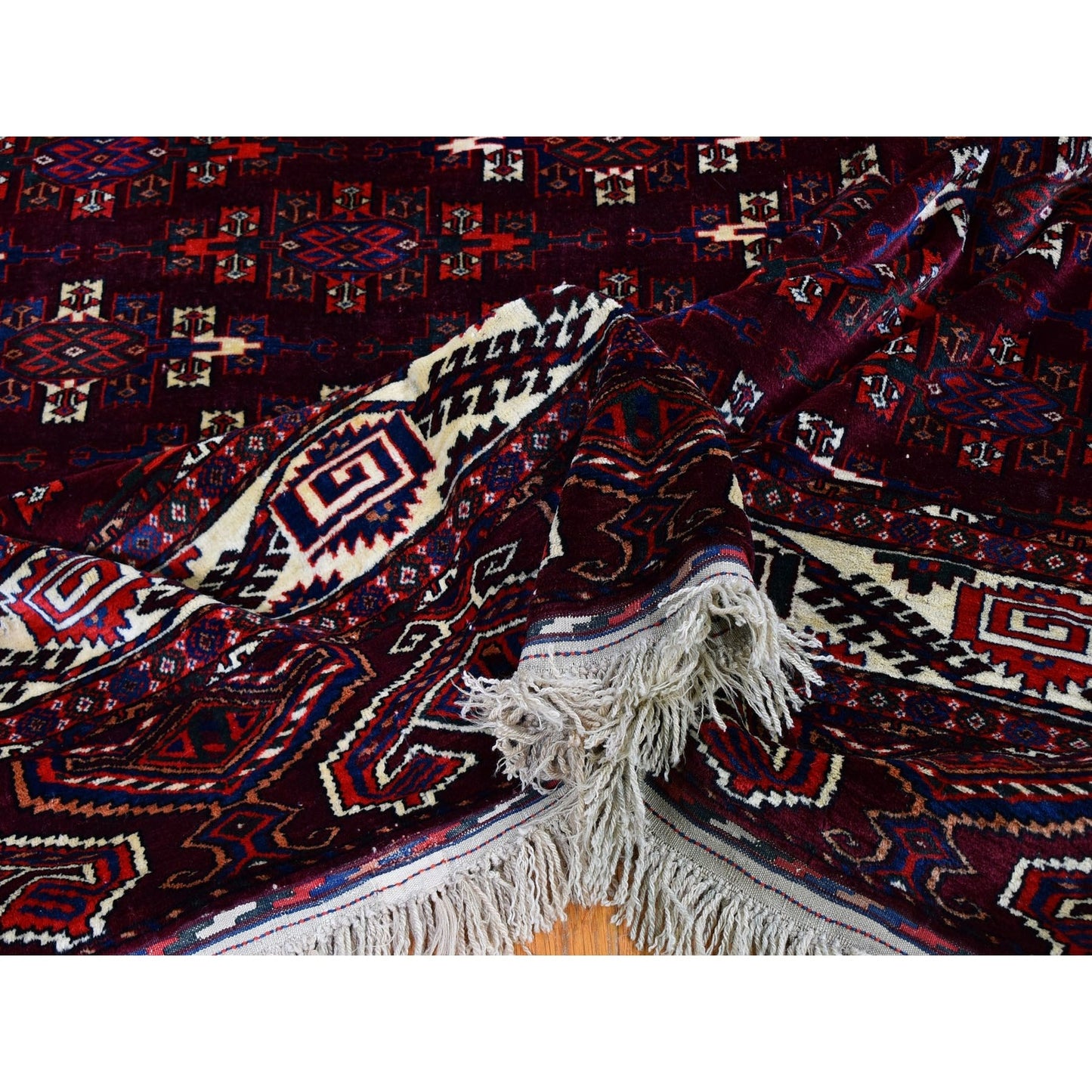 KPSI 6'7"x9'6" Red Vintage Turkoman Yomut Bokara Main Rug 300