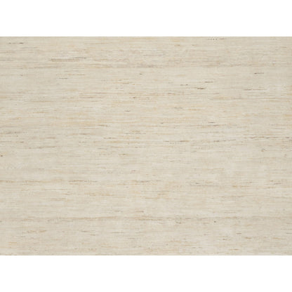 6'1"X9' White Hand Knotted Lori Buft Gabbeh Modern Design 100% Wool Rug