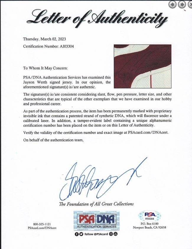 Jayson Werth Signed Game Used 2008 Jersey Philadelphia Phillies Psa/Dna 179920