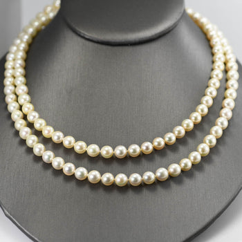 Pearl Necklace, Double Strand, 22-24 Inch