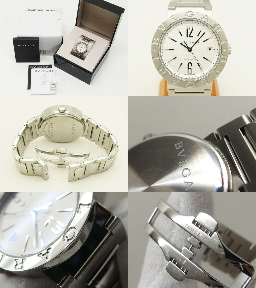 Bvlgari Bulgari Bulgari Bb38Ss White Ss Bb38Ss