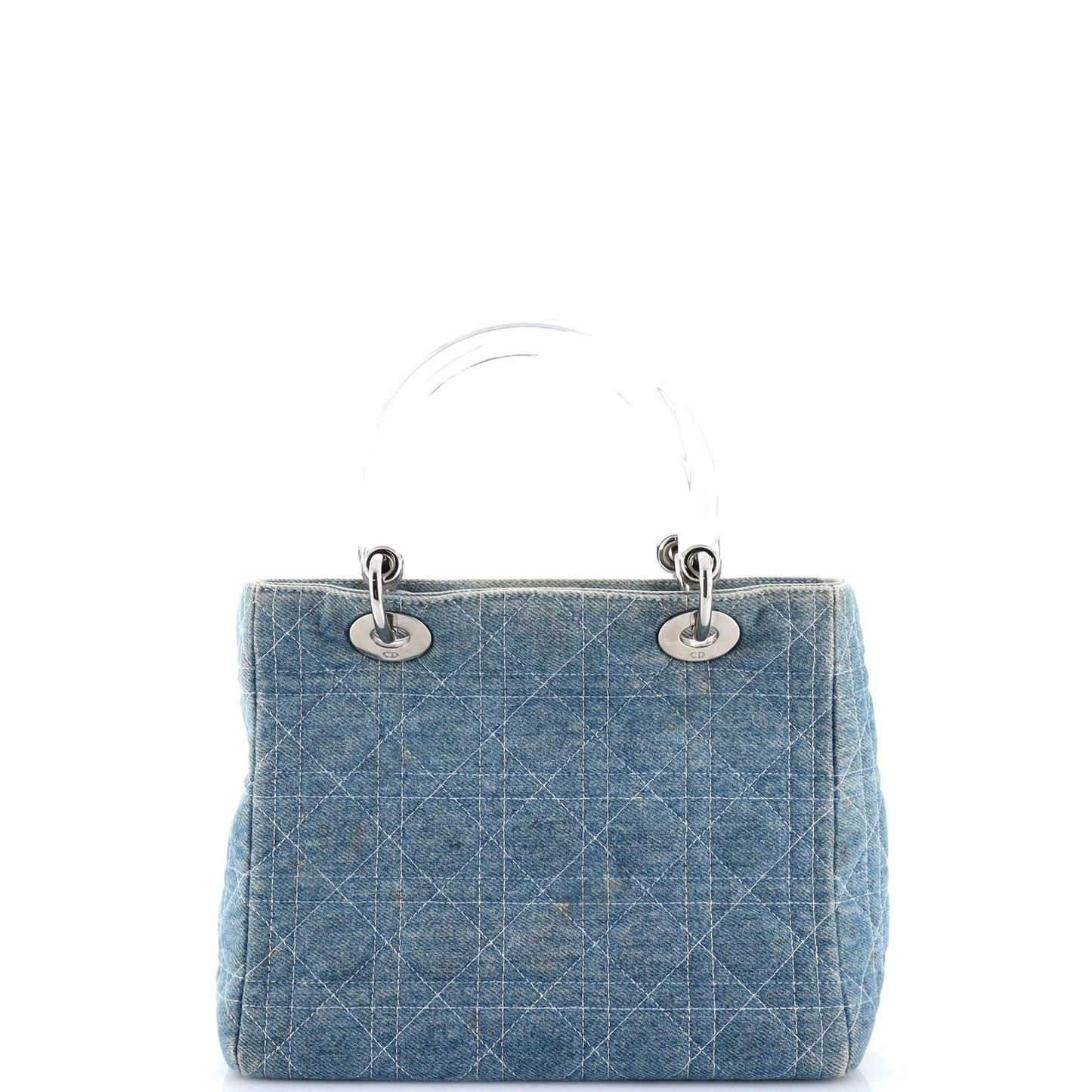 Christian Dior Vintage Lady Dior Bag Cannage Quilt Denim Medium