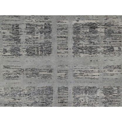 8'1"X10' Nevada Gray Modern Design Undyed Natural Wool Hand Knotted Rug