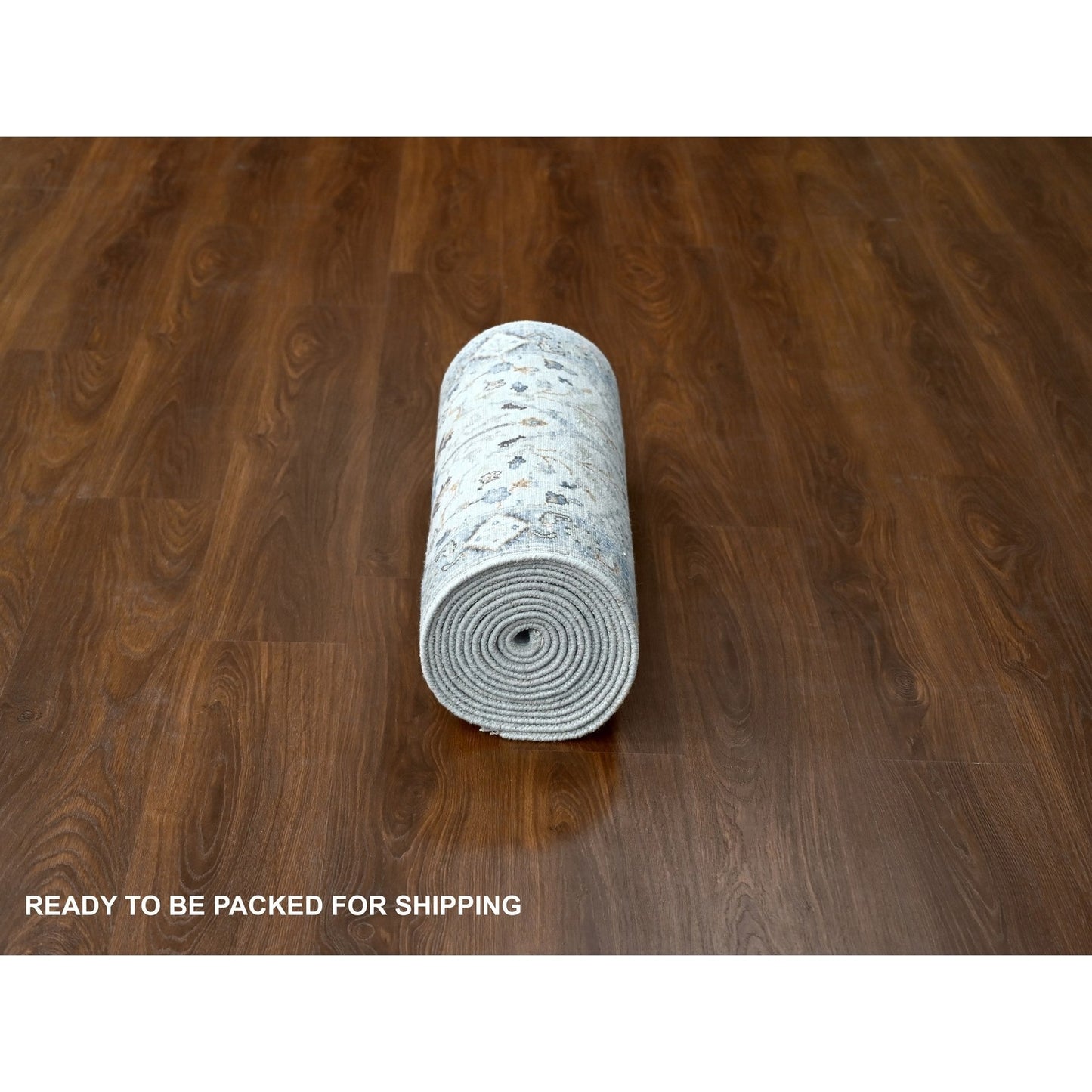 2'6"X18' Reflection Gray Wool Hand Knotted Floral Oushak Xl Runner Rug