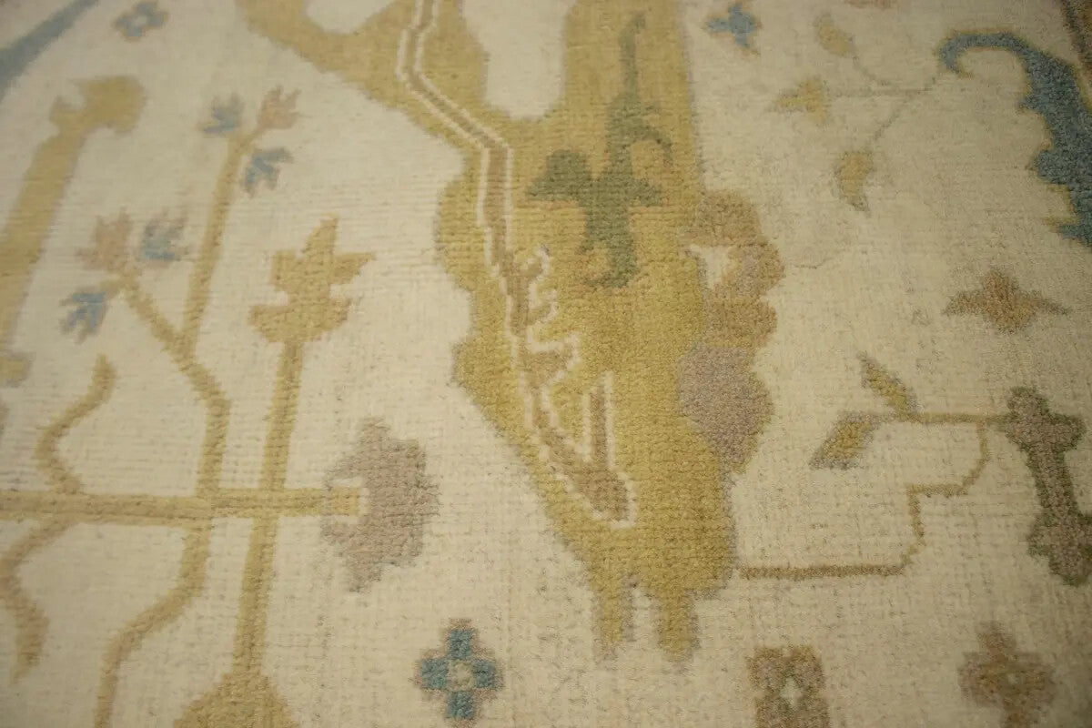 ft Handmade Classic Oushak Cream Floral Wool Oriental Rug Home Decor Carpet 8X10