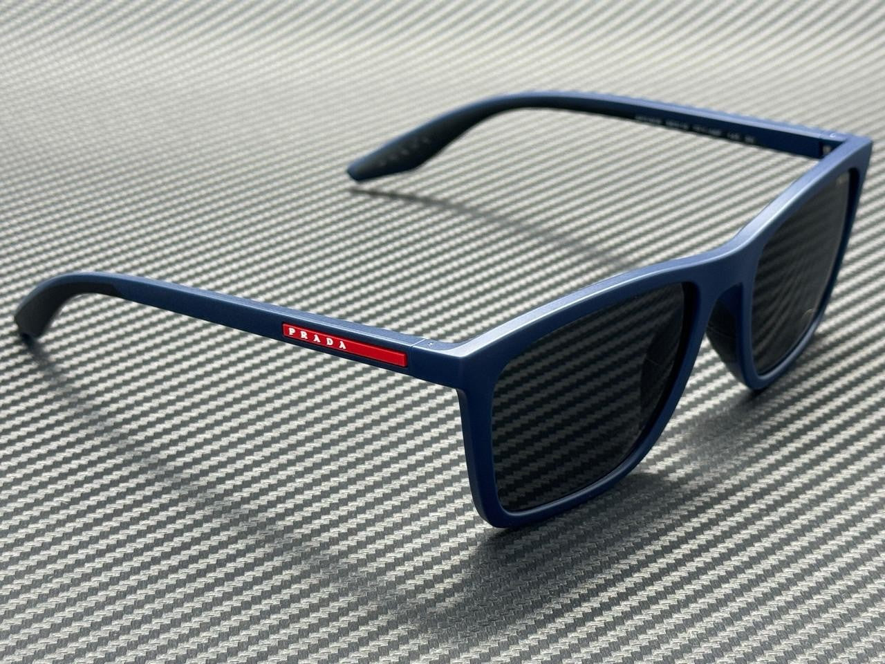 PRADA LINEA ROSSA PS B08S TFY06F Matte Blue Dark Grey Men's 56 mm Sunglasses
