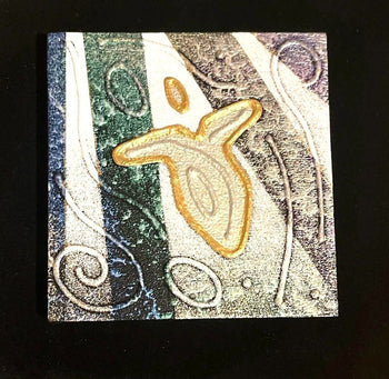 Andy Lakey - Archangel Michael Original Textured Painting On Wood Signed Framed