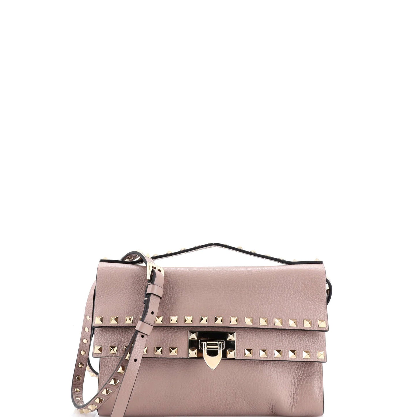 Valentino Garavani Rockstud Flip Lock Double Flap Crossbody Bag Leather Small