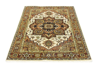 Handmade Heriz Serapi Geometric Wool Rug Tribal Oriental Decor Carpet 4X6 ft