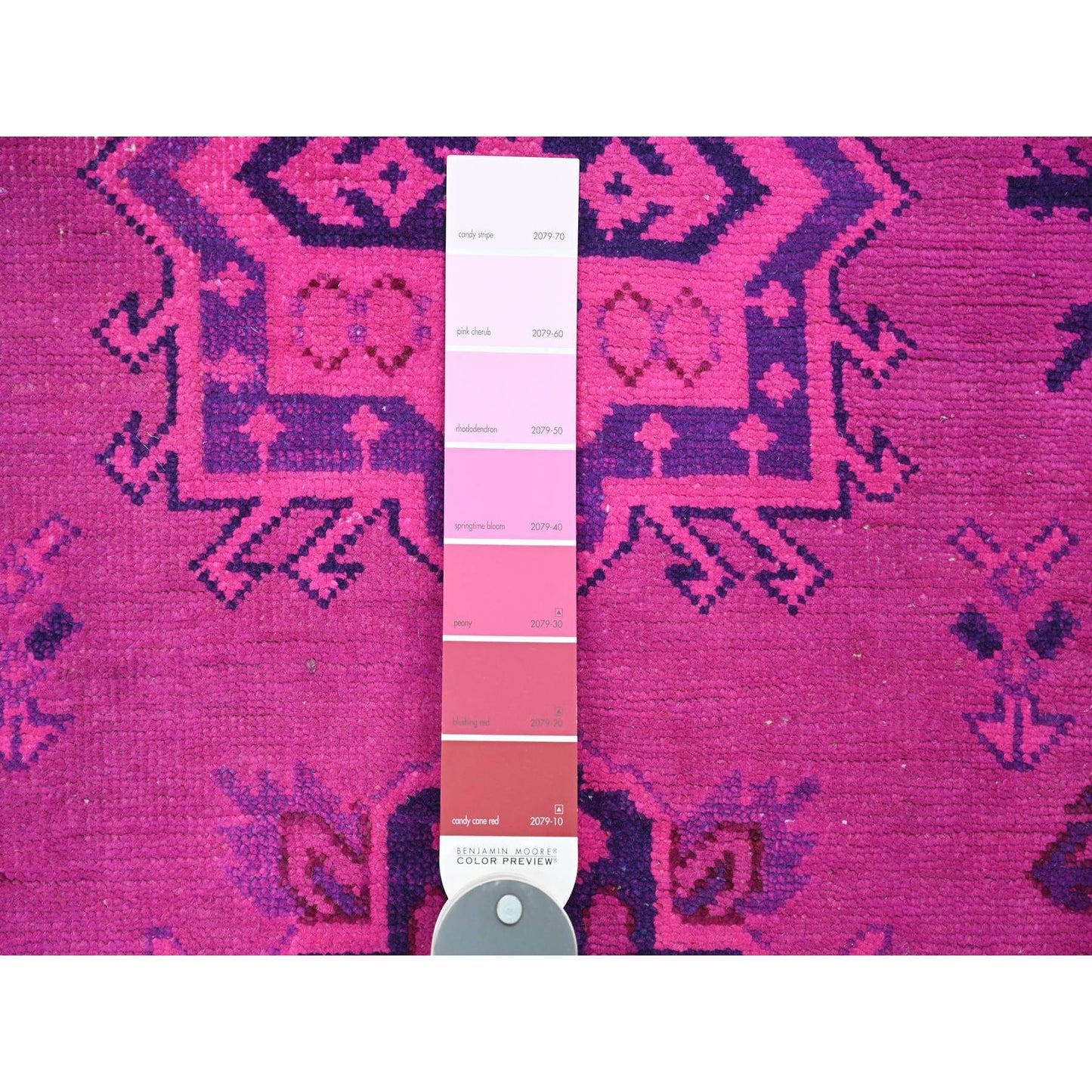 6'X8'6" Pink Overdyed Kazak Geometric Pattern Hand Knotted 100% Wool Rug