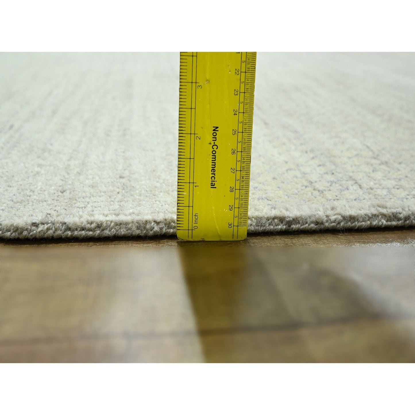 10'X14' Ivory Modern Grass Design Hand Knotted Wool And Silk Oriental Rug