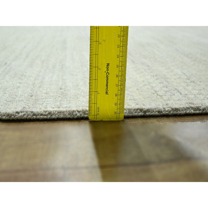 10'X14' Ivory Modern Grass Design Hand Knotted Wool And Silk Oriental Rug