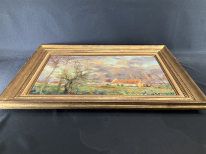 Signed Original Oil Painting Framed French Art Landscape By Richard Nahmias