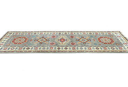 Geometric Tribal Kazak Runner Rug Oriental