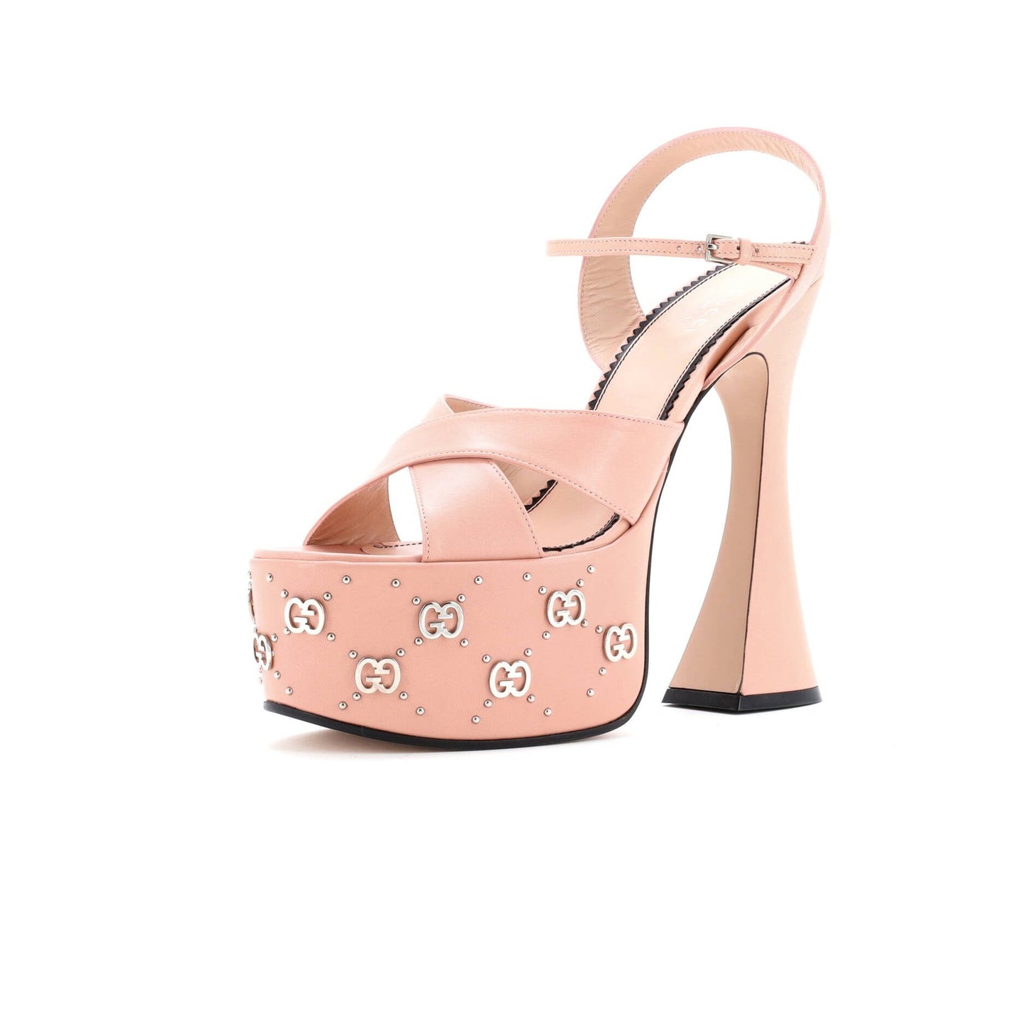 Gucci Women'S Janaya Gg Studded Platform Sandals Leather