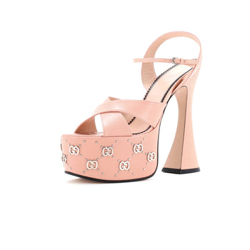Gucci Women'S Janaya Gg Studded Platform Sandals Leather