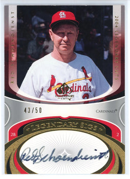 Red Schoendienst Autographed 2004 Upper Deck Legendary Cuts Card #Ls-Rs