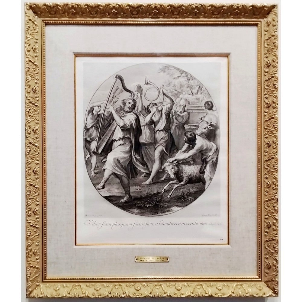 Jakob Frey After Domenichino 18Thc Engraving "Davids Victory" Antique Baroque P