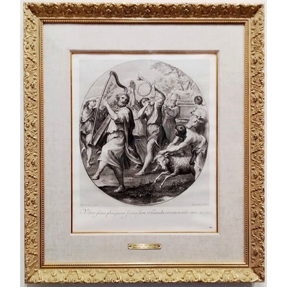 Jakob Frey After Domenichino 18Thc Engraving "Davids Victory" Antique Baroque P