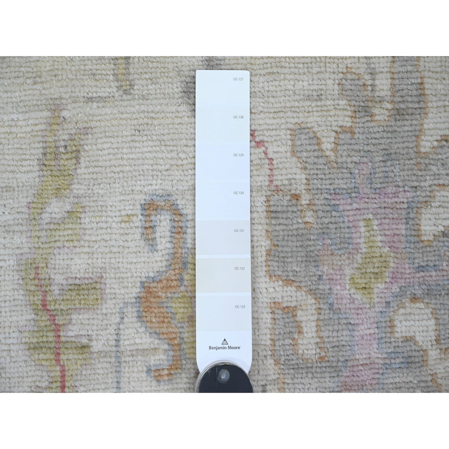 Rug 2'x3' White Afghan Angora Oushak Floral Pattern Hand Knotted Wool Mat