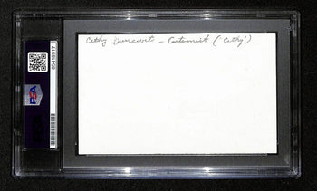 Cathy Guisewite Signed/Inscribed Index Card