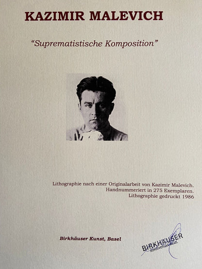 Kazimir Malevich Lithograph Hand Numbered Coa