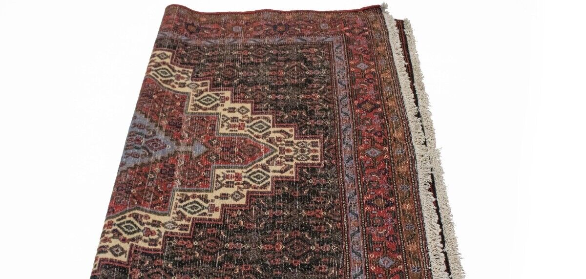 Vintage Handmade Oriental Area Rug Geometric