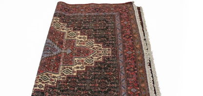 Vintage Handmade Oriental Area Rug Geometric