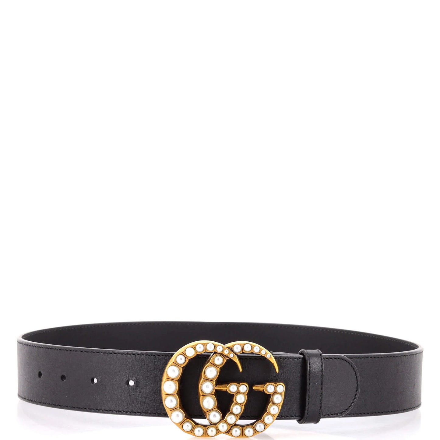 Gucci Pearly Gg Marmont Belt Leather Wide