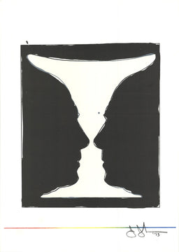 Jasper Johns Cup Two Picasso Profiles " Lithograph Pop Art Black