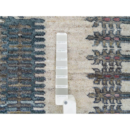 8'X8' Alabaster Ivory Wool Reimagined Viss Design Hand Knotted Round Rug