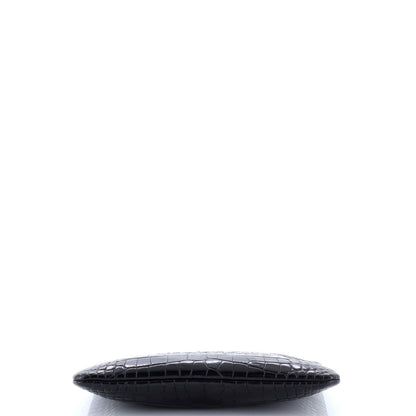 Chanel Signature O Case Pouch Printed Crocodile Embossed Calfskin Medium