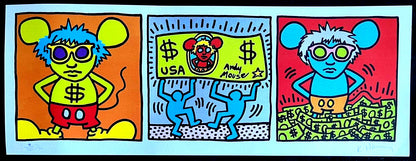 Keith-Haring Lithograph From An Painting - Coa Signed Pen - Numbered A Hand