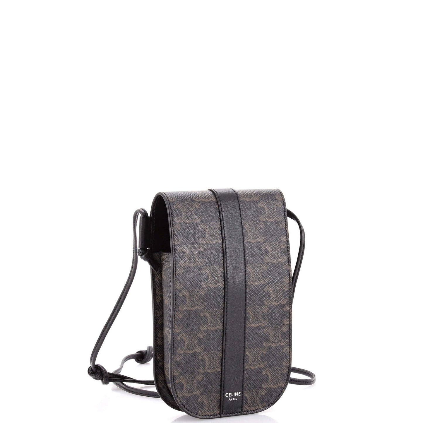 Celine Phone Pouch Crossbody Triomphe Coated Canvas With Leather