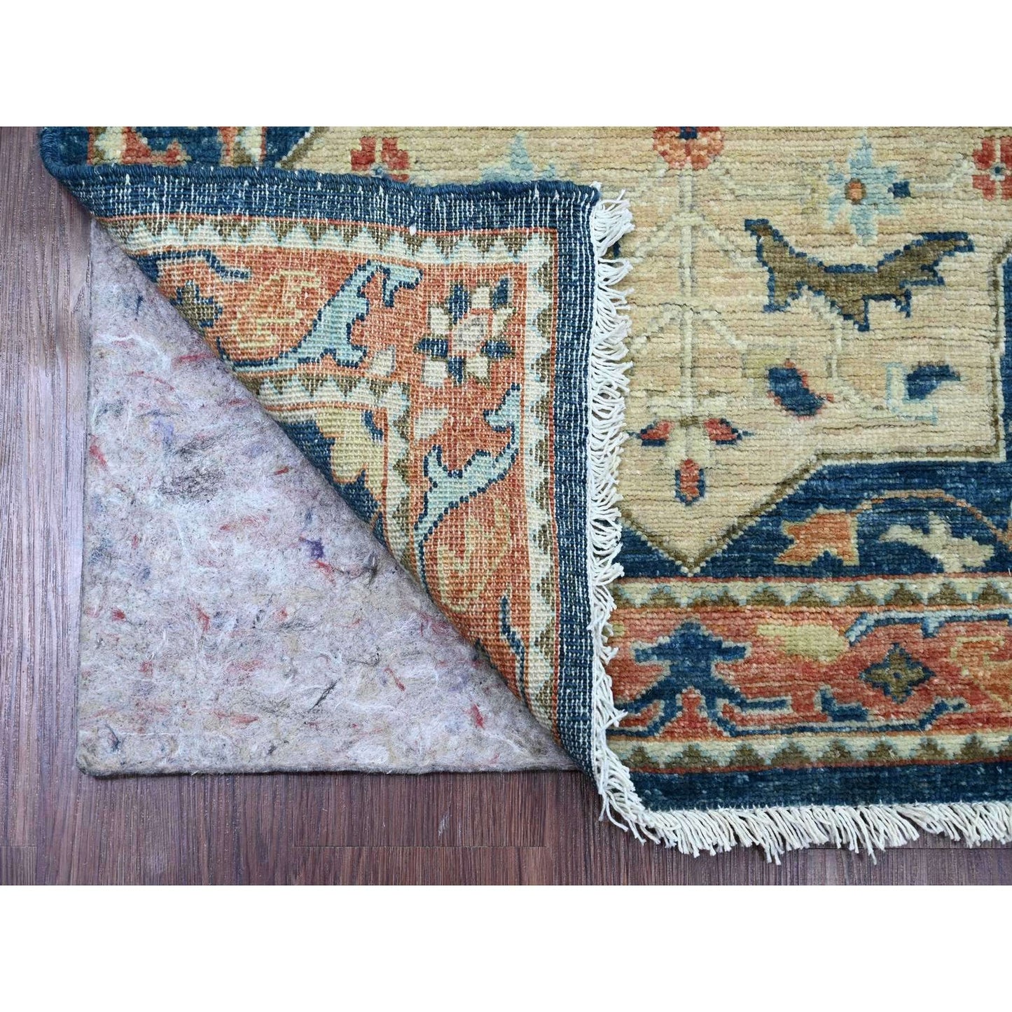 2'7"X11'9" Blue Aryana Grade Akstafa Design Hand Knotted Wool Runner Rug