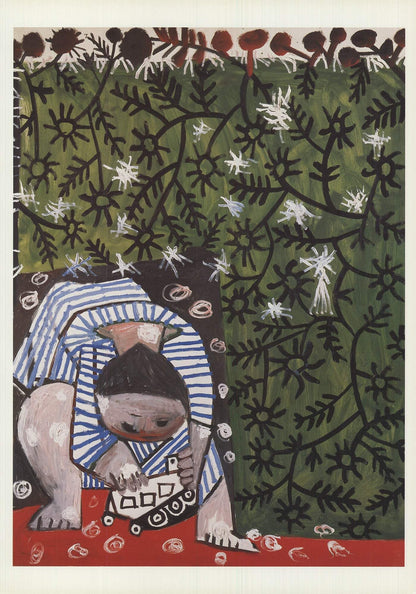 Pablo Picasso Child Playing With A Toy Truck " Offset Lithograph Cu