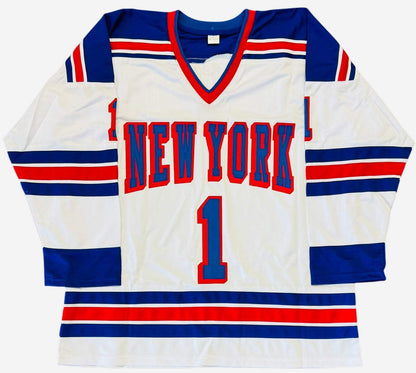 Ed Giacomin Autographed New York Rangers Custom Jersey (Jsa)