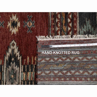 2'7"X7'10" Red Southwest Design Wool Hand Knotted Runner Piled Rug