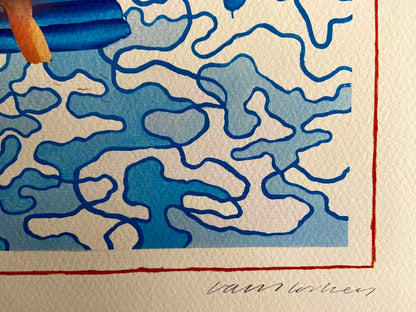 David Hockney "California" Lithograph Coa Numbered 180 Copies Stamp