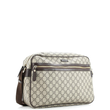 Large Gucci Front Zip Camera Bag GG Coated Canvas