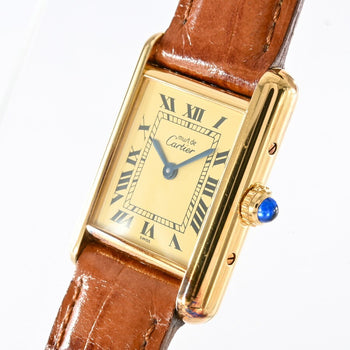 Cartier Mast Tank Sm W1003154 Ivory Ladies Used Watch #6109