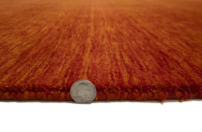 Contemporary Gabbeh Modern Rug Orange Tribal