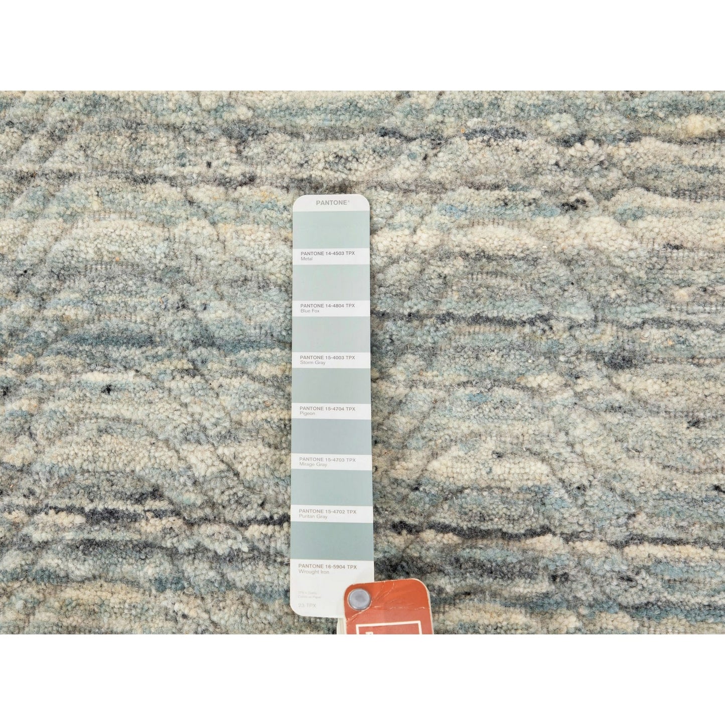 6'X9' Green Variegated Design Hand Loomed Pure Wool Modern Oriental Rug