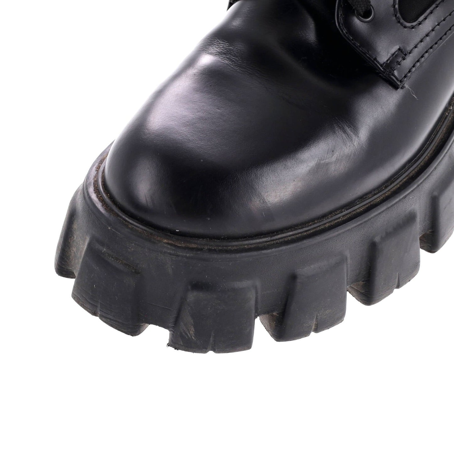 Prada Monolith Combat Boots Leather And Nylon